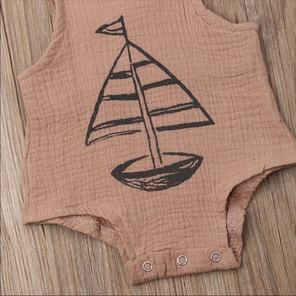 Brand New Muslin Sailboat Romper Size 12-18 Months - Picture 4 of 6